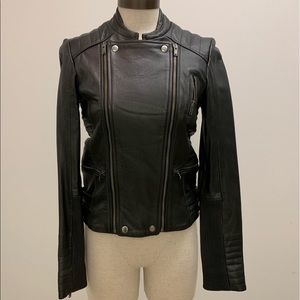 Leather biker jacket lucky brand